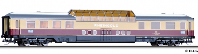 16551 vyhliadkový osobný vagón Rheingold Express / TEE DB, Tillig TT