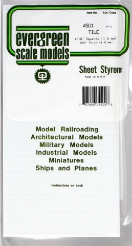 4501 - Evergreen scale models - plastový panel na modelovanie dlažby