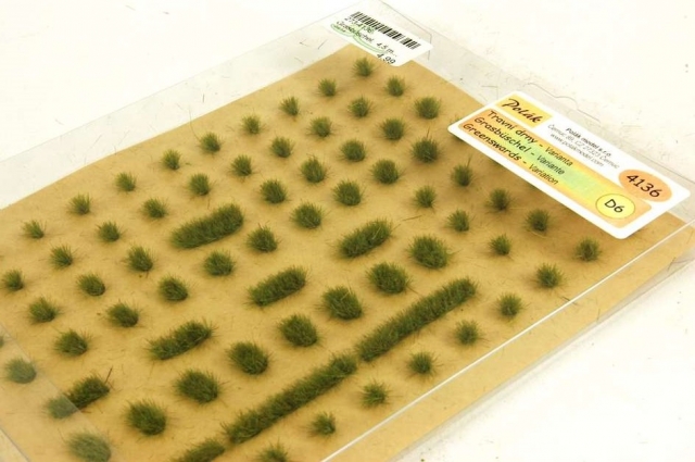 4136 Tráva - drny, výška 4,5 mm, zelená stredná + hnedá, Polák model