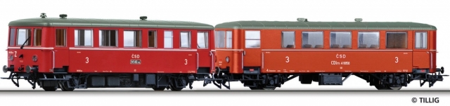 70022 Tillig MOTOROVÁ SÚPRAVA ČSD, M140 s prípojným vagónom CDlm, H0