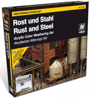 70150 - Vallejo Acrylic Color Weathering Se - Rust and Steel 