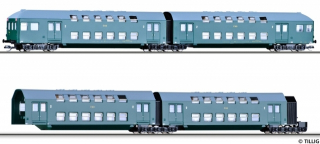 13731 + 13741 dvojposchodová súprava vogonov Bp911 ČSD, Tillig TT