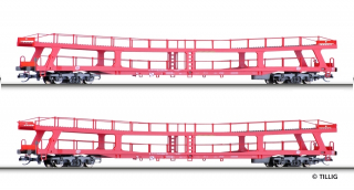 01670 Set dvoch vagónov na prepravu áut, rada DDM 915, ČD, TILLIG TT