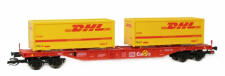 31145 Plošinový vagón s kontajnermi DHL, BUSCH TT