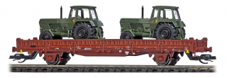 31510 Plošinový vagón s traktormi DR, BUSCH TT