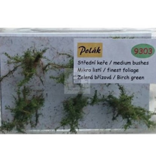 9303 - Stredné kríky - mikro lístie farba zelená brezová, Polák model